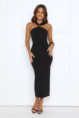 Gilded Nights Midi Dress Black