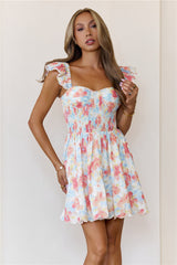 Petal Point Mini Dress Coral
