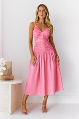 Sunny Vineyards Midi Dress Pink