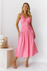 Sunny Vineyards Midi Dress Pink