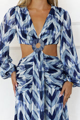 Brielle Long Sleeve Maxi Dress Navy