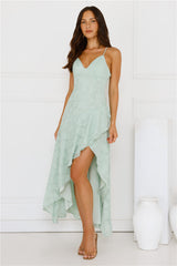 Sapphire Cascade Midi Dress Sage