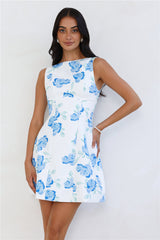 Rosy Horizon Mini Dress Blue