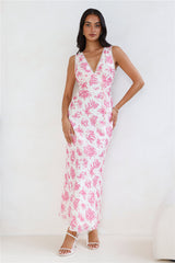 Soft Florals Maxi Dress Pink