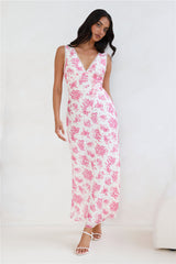 Soft Florals Maxi Dress Pink