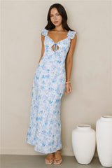 Rosé Midi Dress Blue