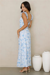 Rosé Midi Dress Blue