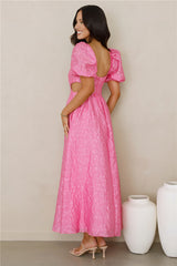 Softly Enchanted Midi Dress Fuchsia