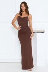 Sultry Stare Maxi Dress Brown