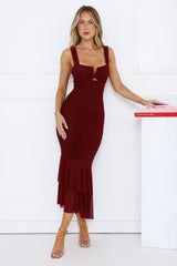 Party Pal Maxi Dress Burgundy