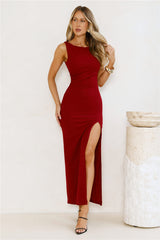 Starlit Grace Maxi Dress Burgundy