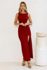 Starlit Grace Maxi Dress Burgundy