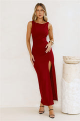 Starlit Grace Maxi Dress Burgundy