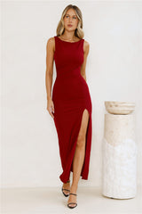Starlit Grace Maxi Dress Burgundy