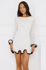Luxury Lookbook Long Sleeve Mini Dress Off White