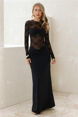 Larna Sleeved Maxi Dress Black