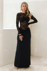 Larna Sleeved Maxi Dress Black