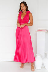 Something Special Satin Midi Dress Pink