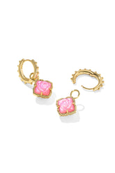 Mallory Rose Gold Huggie Earrings Blush Ivory Mother Of Pearl