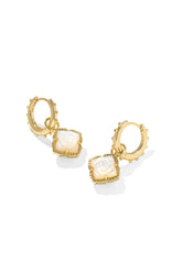 Mallory Rose Gold Huggie Earrings Ivory Mother Of Pearl