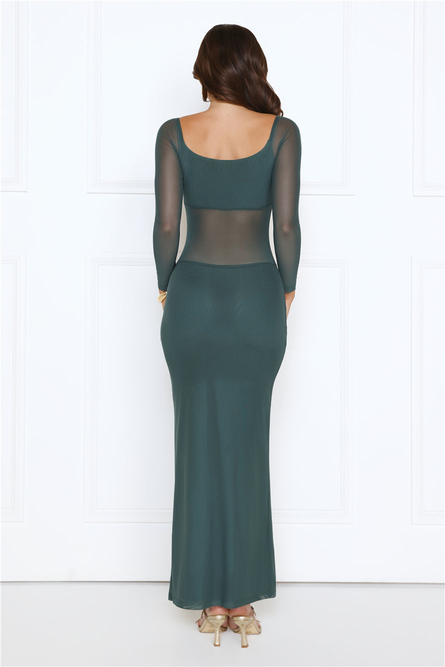 Heated Soul Off Shoulder Maxi Dress Teal