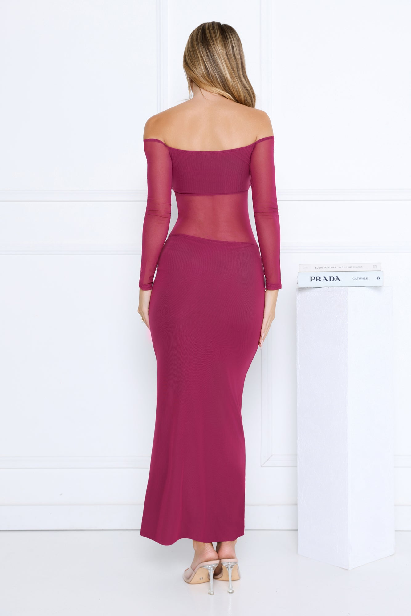 Heated Soul Off Shoulder Maxi Dress Plum