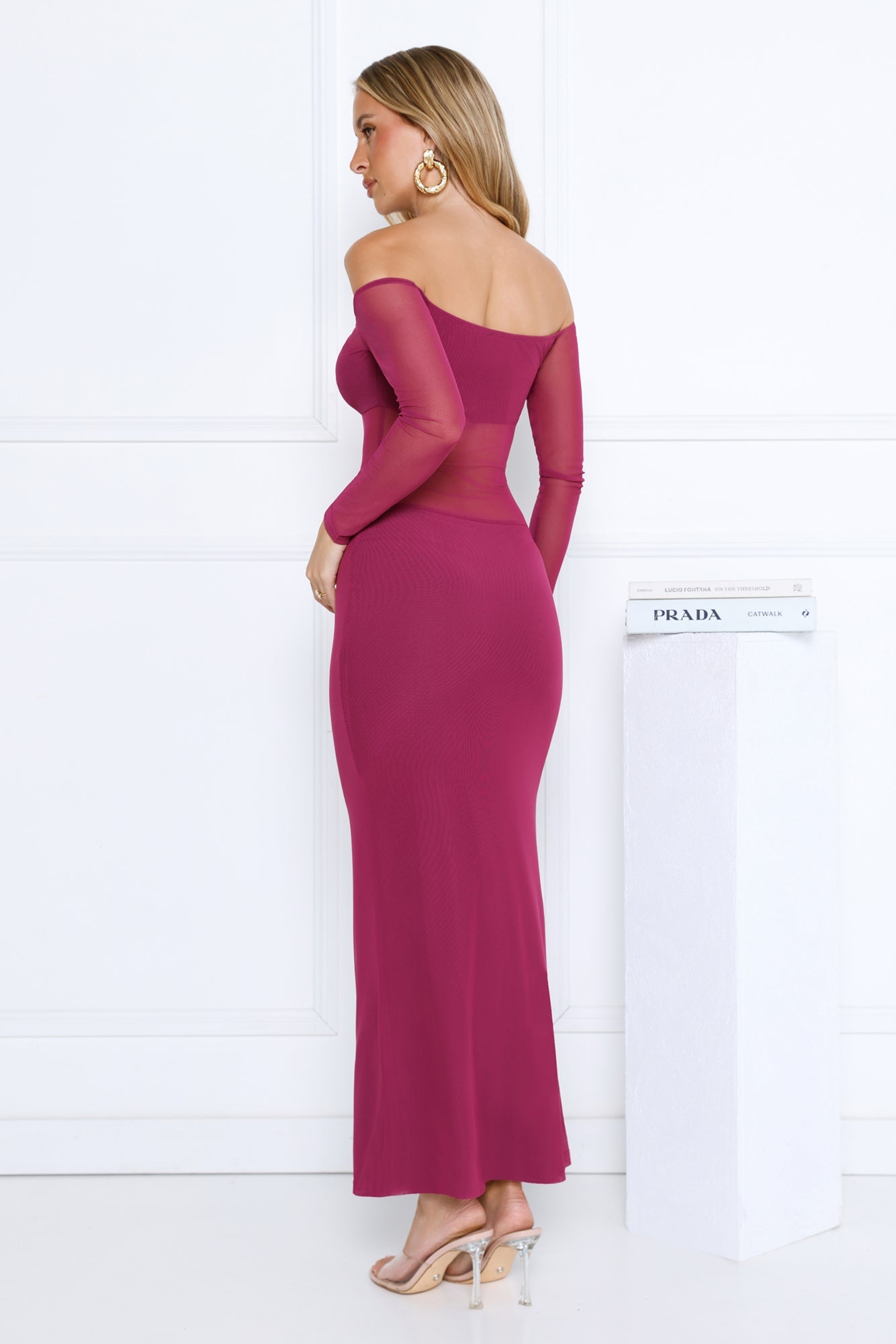 Heated Soul Off Shoulder Maxi Dress Plum