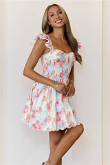 Petal Point Mini Dress Coral