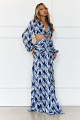 Brielle Long Sleeve Maxi Dress Navy