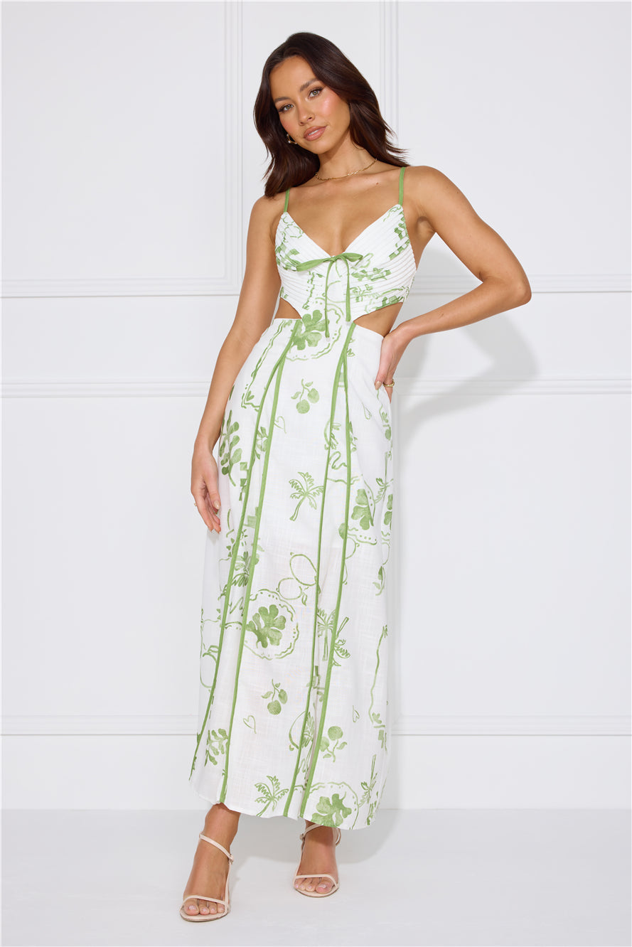 Summer Garden Maxi Dress Green