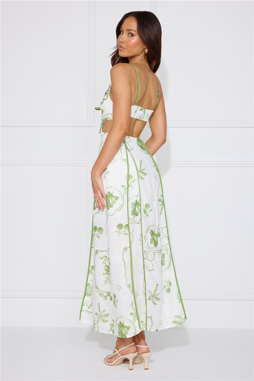 Summer Garden Maxi Dress Green