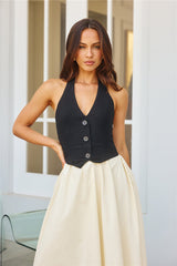 Pretty Lies Halter Maxi Dress Black