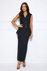 Office Talk Maxi Skirt Black