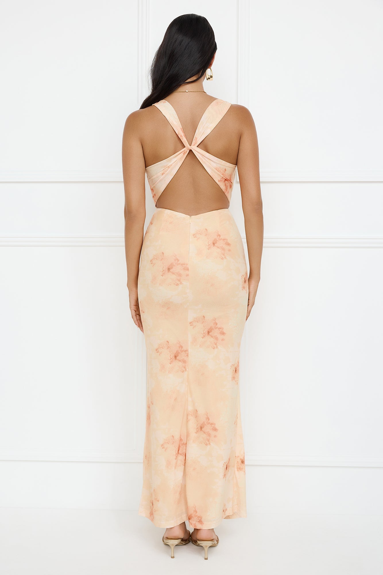 Citrus Sizzle Mesh Maxi Dress Orange