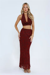 She's The Flame Maxi Skirt Wine