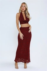 She's The Flame Maxi Skirt Wine