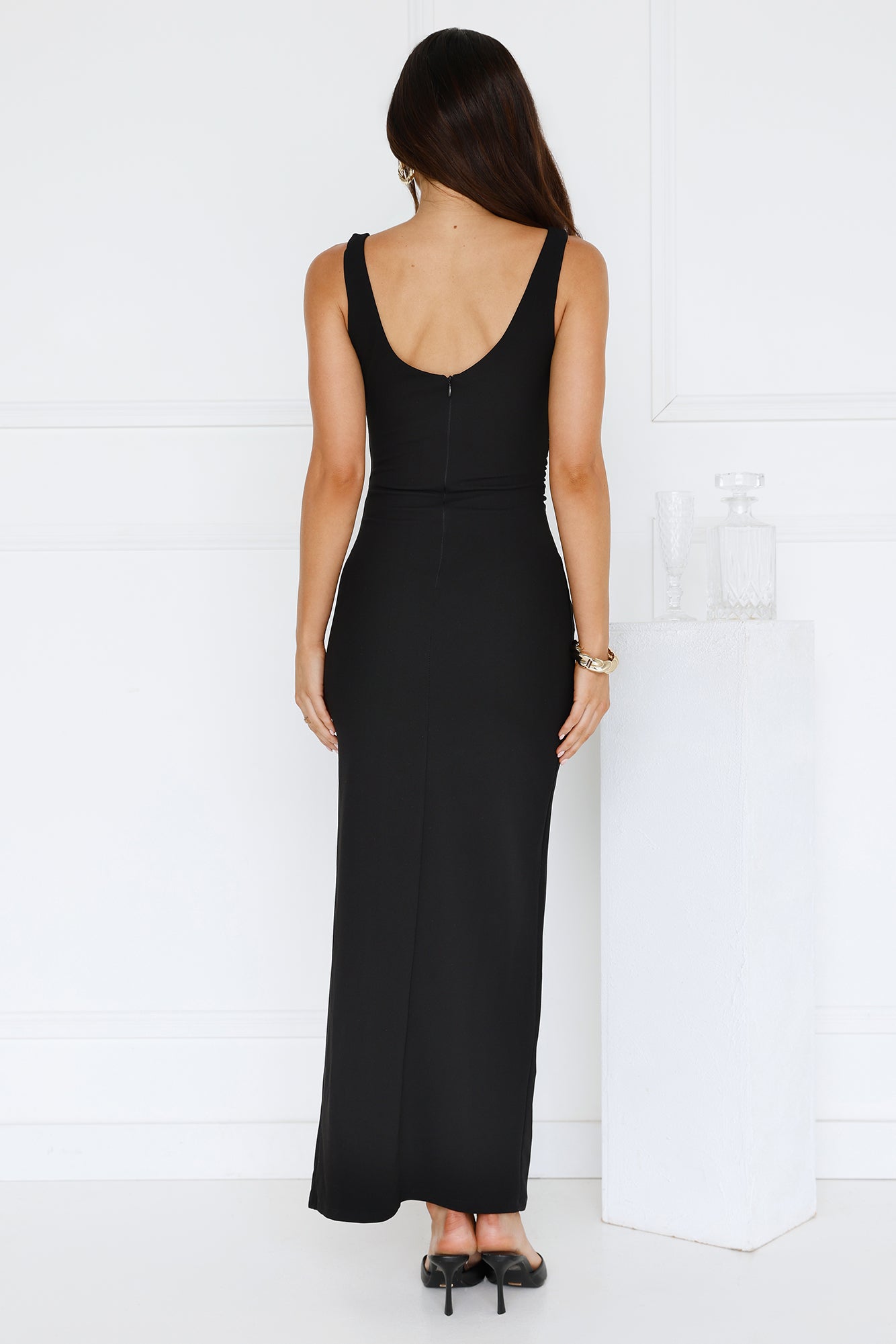 Starlit Grace Maxi Dress Black