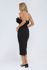Black Tie Rendezvous Strapless Midi Dress Black