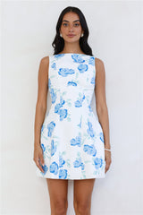 Rosy Horizon Mini Dress Blue