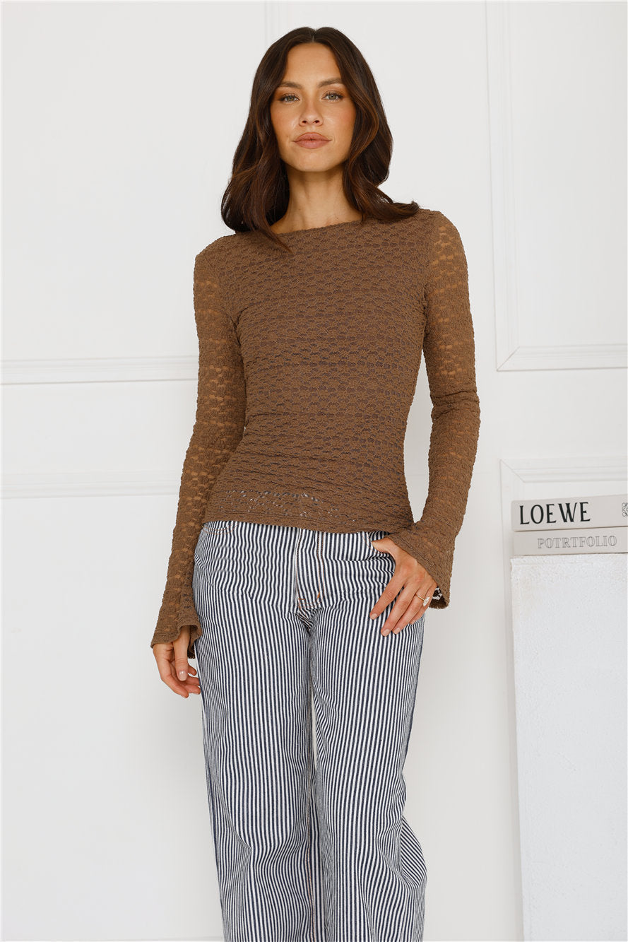 Maple Haze Long Sleeve Top Brown