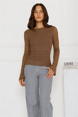 Maple Haze Long Sleeve Top Brown
