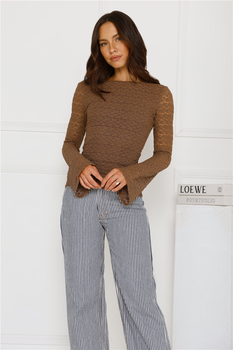 Maple Haze Long Sleeve Top Brown