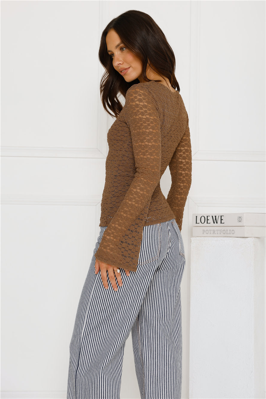Maple Haze Long Sleeve Top Brown