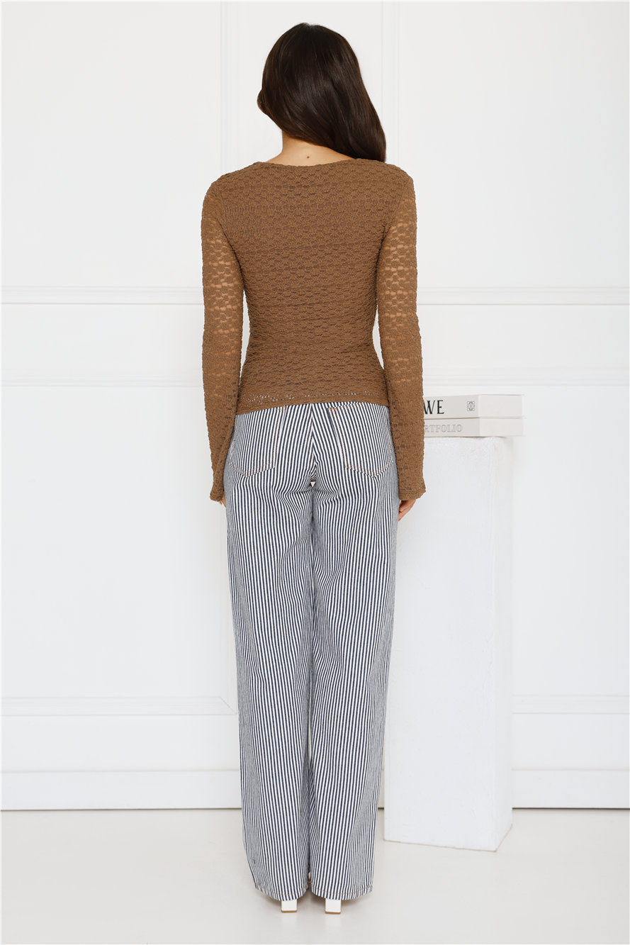 Maple Haze Long Sleeve Top Brown