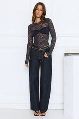 Midnight Long Sleeve Top Jet Black