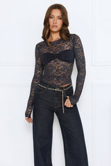 Midnight Long Sleeve Top Jet Black