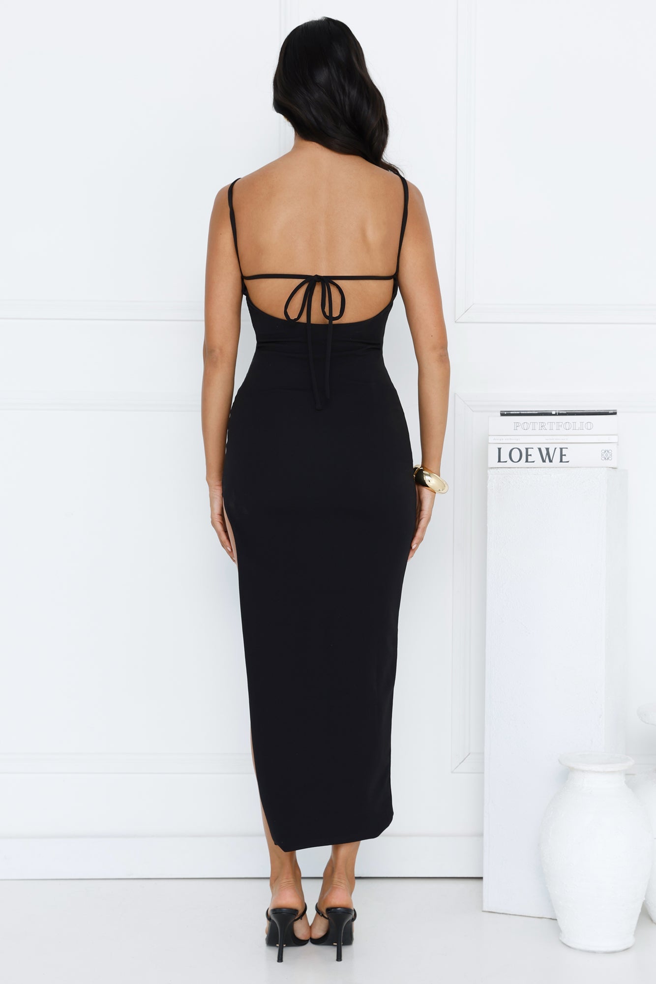 Powerhouse Party Midi Dress Black