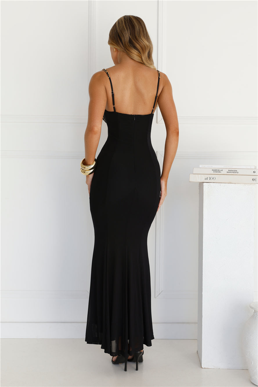 Luxury Lover Mesh Maxi Dress Black