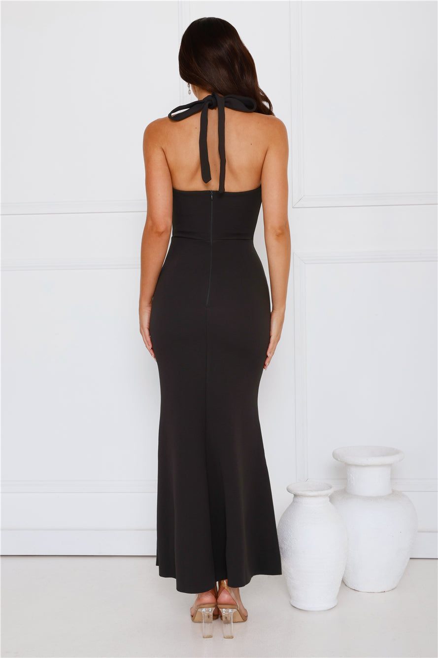 Flickers Of Fantasy Halter Maxi Dress Black
