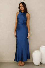 Eden Satin Maxi Dress Navy